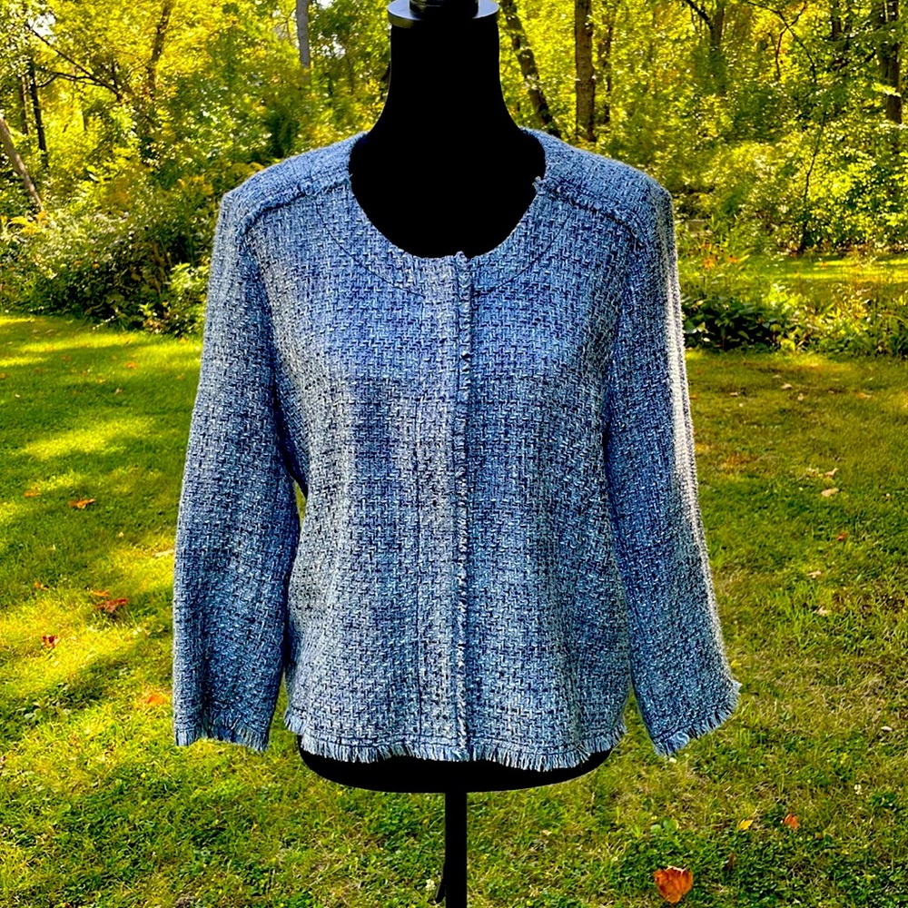 Lucky Brand Textured Blue Blazer